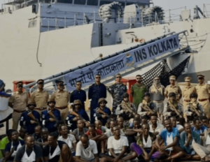 Somali Pirates handed over to Mumbai Police by Indian Naval Commandos (Marcos)
