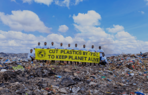 An anti-plastic campaign by Greenpeace Africa