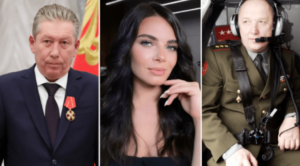 (L-R) High-profile Russians Ravil Maganov, Kristina Baikova and Alexei Maslov have all died since the Russian invasion of Ukraine