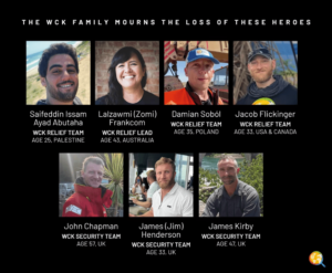The World Central Kitchen Workers killed by Israeli Airstrike on April 2.