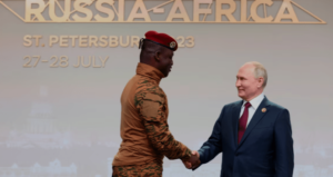 Burkina Faso's leader Captain Ibrahim Traore and President of Russia Vladimir Putin
