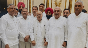 The three MLAs pledged support in the presence of former Haryana CM Bhupinder Singh Hooda in Rohtak. TH