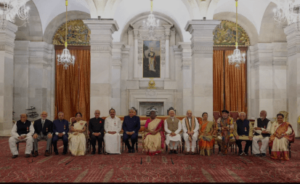 President Draupadi Murmu, PM Narendra Modi, Home Minister Amit Shah, Vice President Jagdeep Dhankhar and other union ministers attended the award ceremony