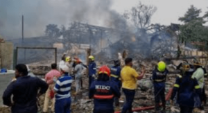 By 5 p.m. over 80% of the fire had been extinguished by disaster management authorities. AP