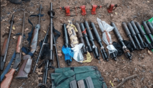 Security forces recovered several weapons, ammo and comm. equipment from Abujhmarh on Saturday. ANI